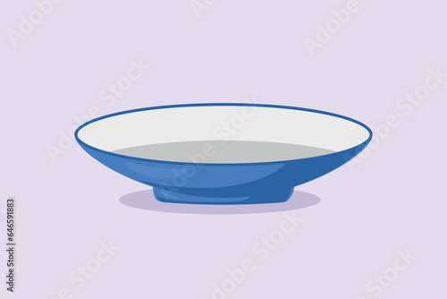 Modern ceramic kitchen utensils concept. Colored flat vector illustration isolated. 