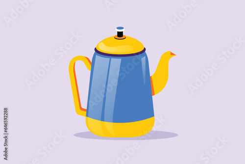 Modern ceramic kitchen utensils concept. Colored flat vector illustration isolated. 