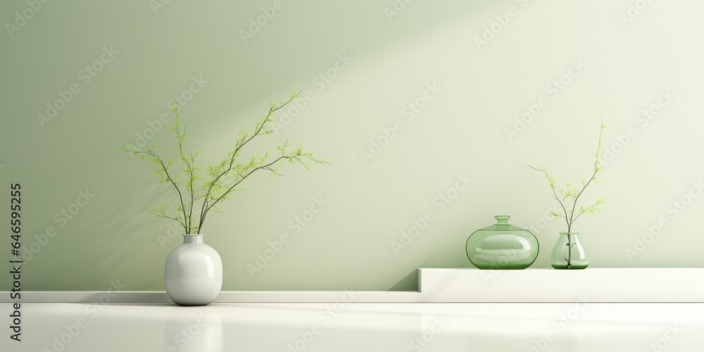 A couple of vases sitting on top of a table. Imaginary illustration. Background for beauty product. A couple of vases sitting on top of a table. Imaginary illustration. Background for beauty product.