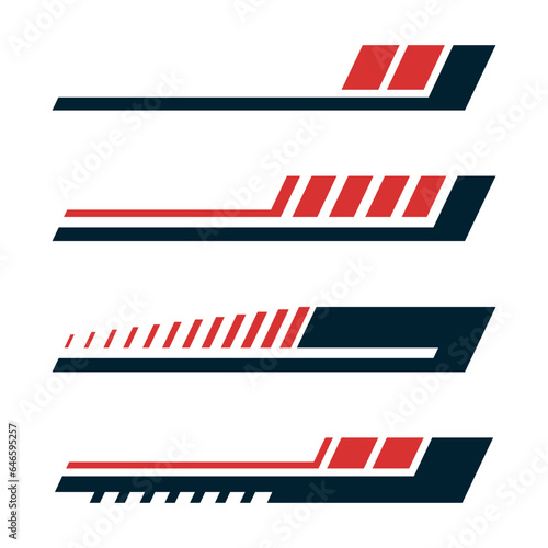 collection of racing vehicle wrap vinyl stickers geometric shape stripes