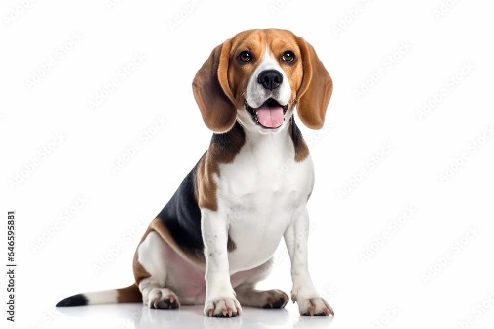 Cute Beagle puppy isolated on white background. 