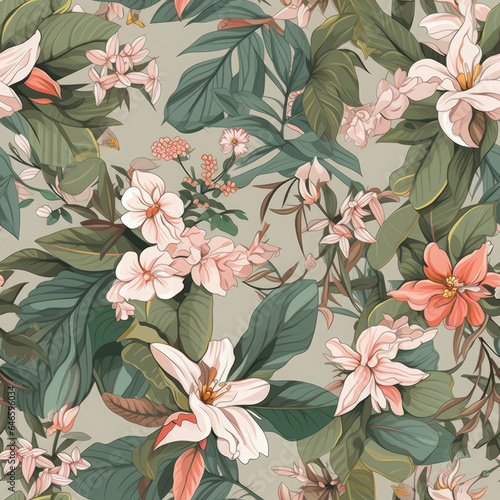 Beautiful Botanical floral patterns, AI Generated