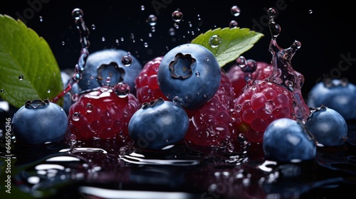 berries in water