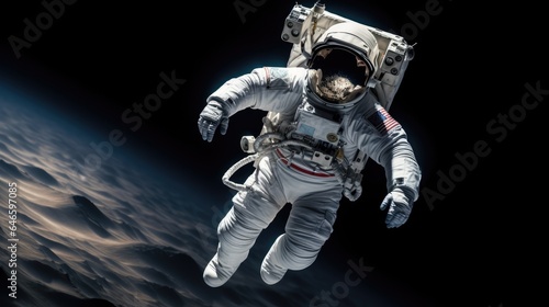 Astronaut Floating in Celestial Cosmos