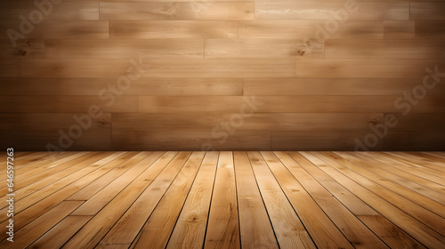 Wooden floor with wood wall and wood floor texture background