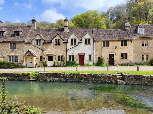 A peaceful walk through the traditional british village of Castle on combe, Cotswolds