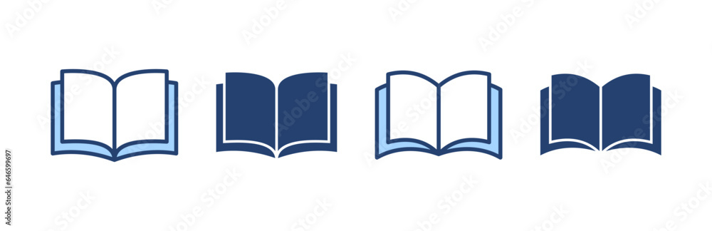 Book icon vector. open book sign and symbol. ebook icon Book icon vector. open book sign and symbol. ebook icon