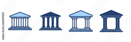 Bank icon vector. Bank sign and symbol, museum, university