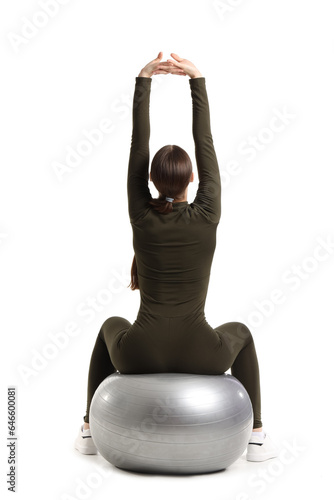Sporty young woman training...