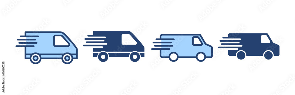 Delivery truck icon vector. Delivery truck sign and symbol. Shipping fast delivery icon Delivery truck icon vector. Delivery truck sign and symbol. Shipping fast delivery icon