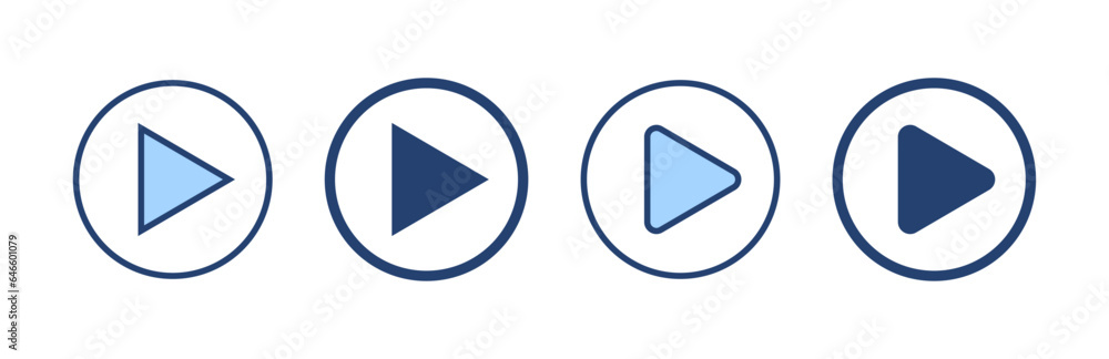 Play icon vector. Play button sign and symbol Play icon vector. Play button sign and symbol