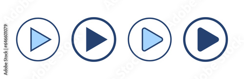 Play icon vector. Play button sign and symbol