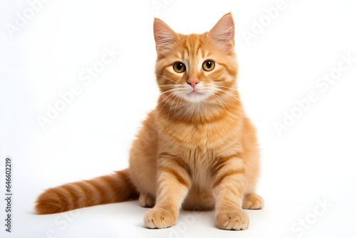 orange cat isolated on white
