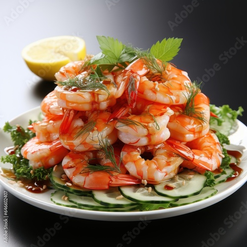 shrimps with salad