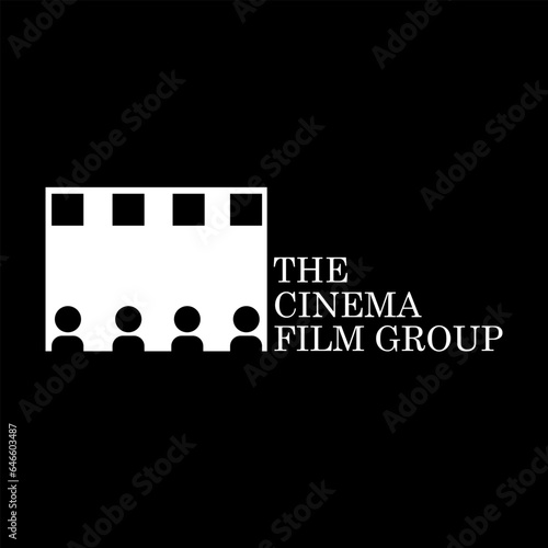 people group view film entertaiment logo design vector