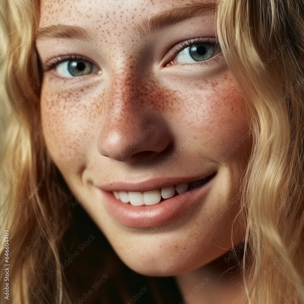 Smiling girl with freckles Smiling girl with freckles