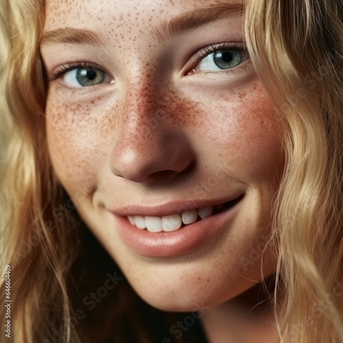 Smiling girl with freckles