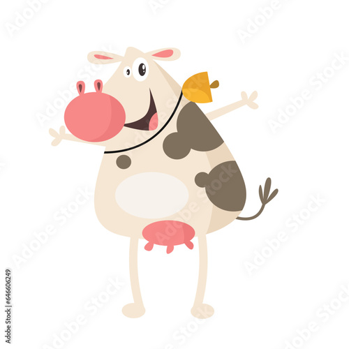 vector cute cow cartoon vector icon illustration