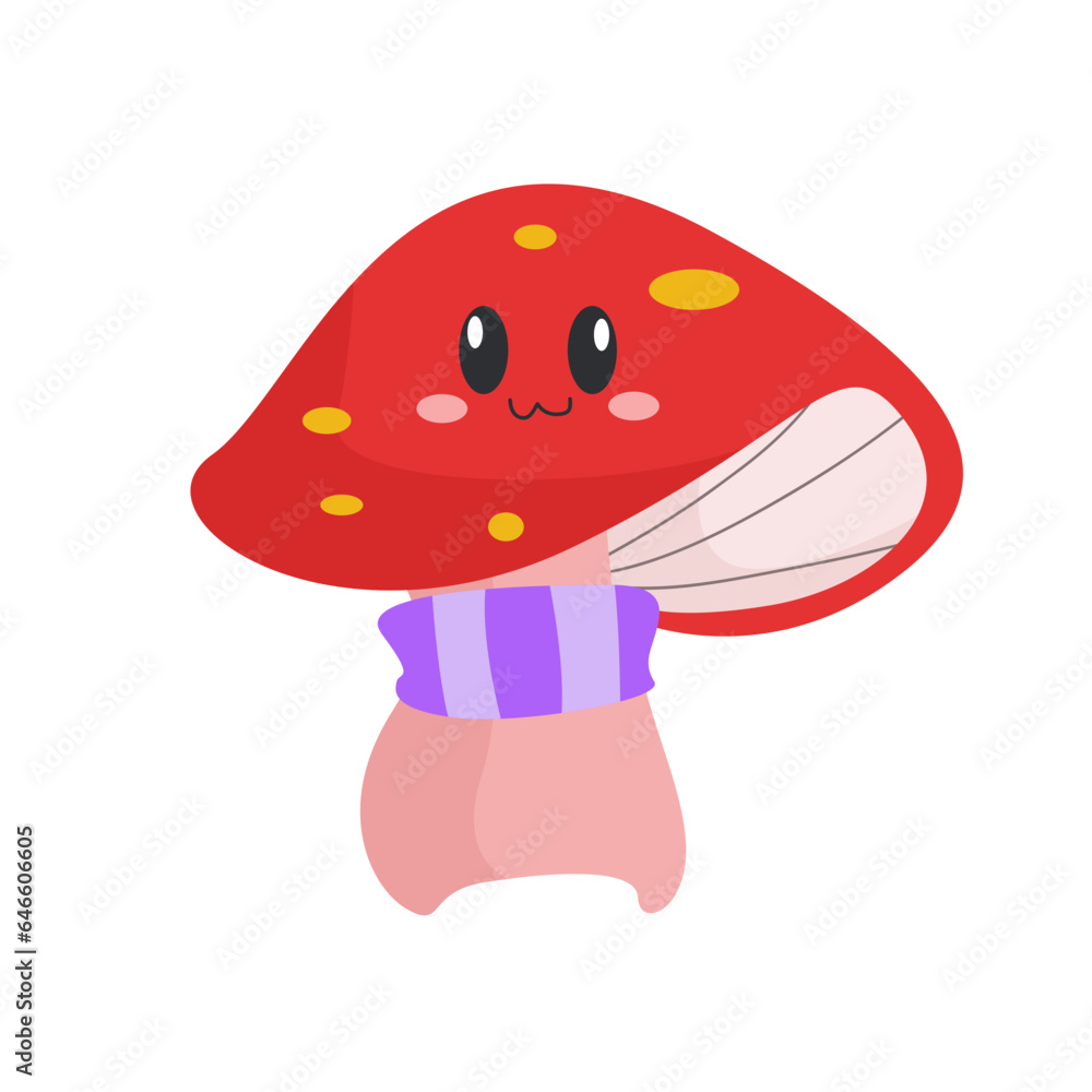 vector happy cute mushroom cartoon vector icon illustration vector happy cute mushroom cartoon vector icon illustration