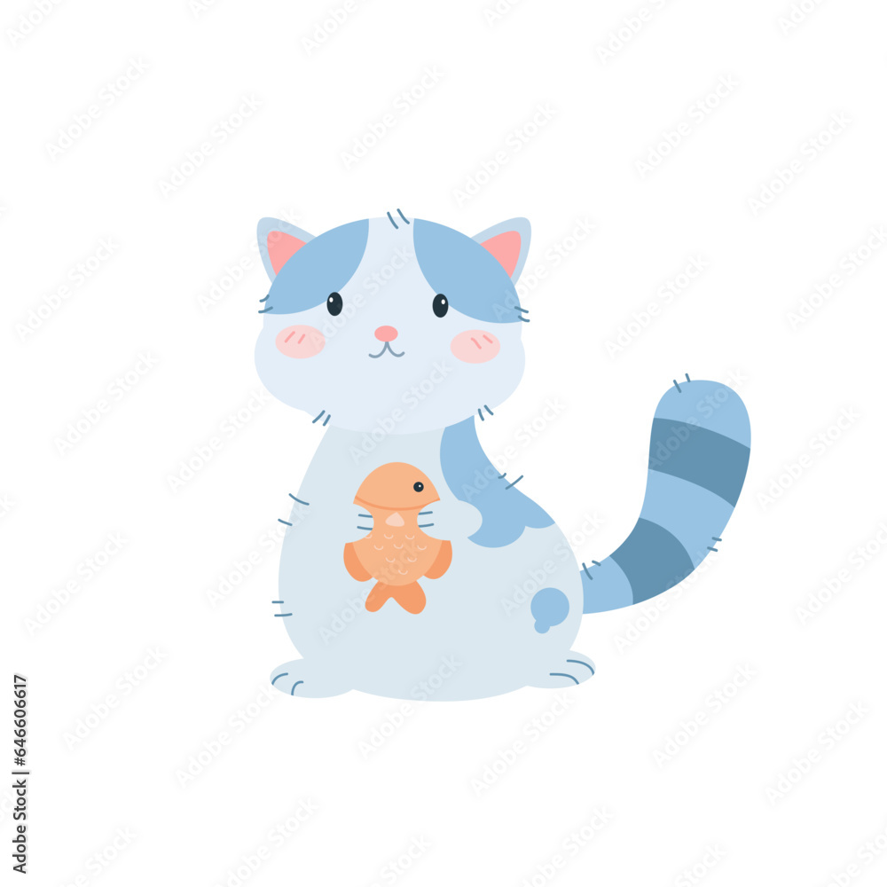 vector cute cat holding fish cartoon icon illustration vector cute cat holding fish cartoon icon illustration