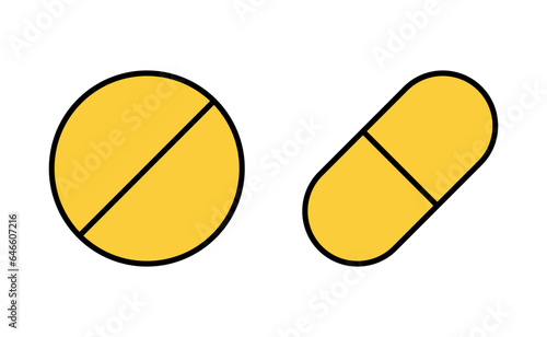 Pills icon set for web and mobile app. capsule icon. Drug sign and symbol