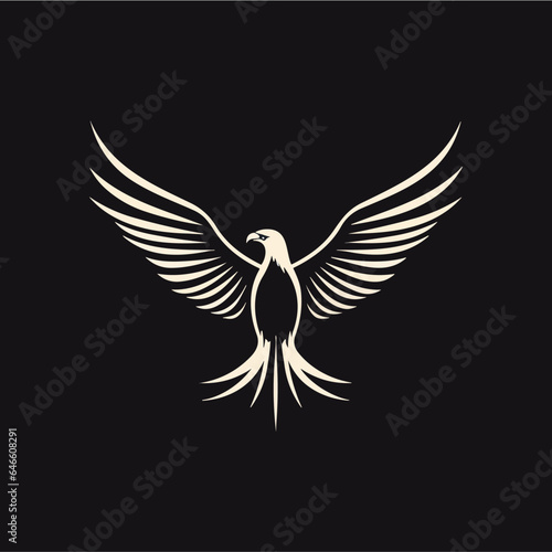 Minimalist eagle symbol in vector. 