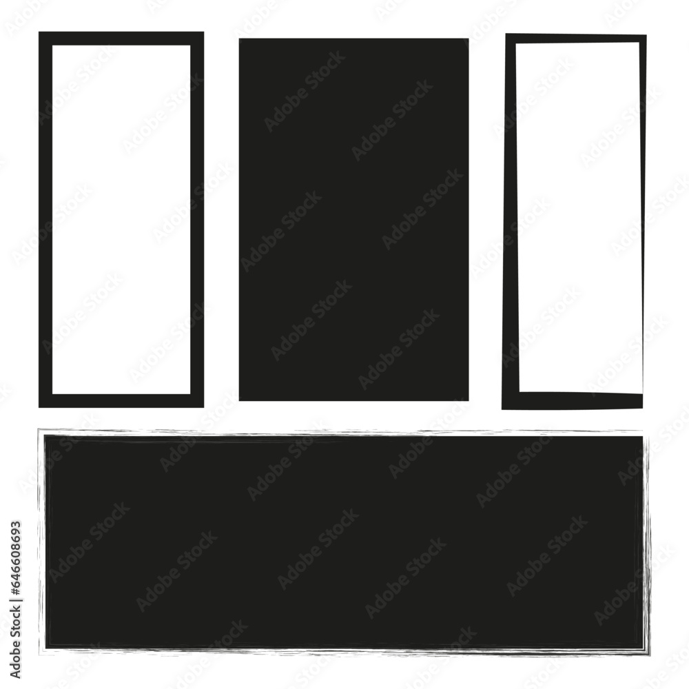 Grunge style set of rectangle shapes. Vector illustration. EPS 10. Grunge style set of rectangle shapes. Vector illustration. EPS 10.