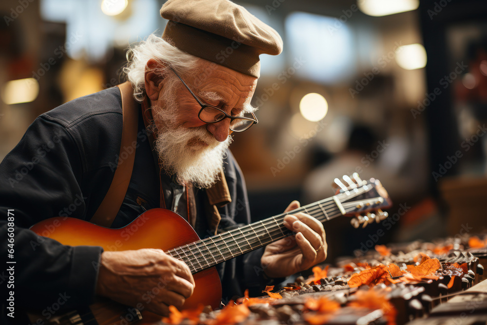 Lifelong Hobbies. Seniors engaged in activities like playing musical instruments or crafting, highlighting their continued passion for their interests. Generative AI. Lifelong Hobbies. Seniors engaged in activities like playing musical instruments or crafting, highlighting their continued passion for their interests. Generative AI.