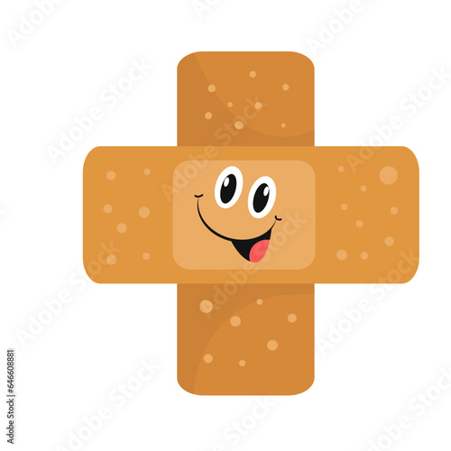 vector cute bandage with happy face