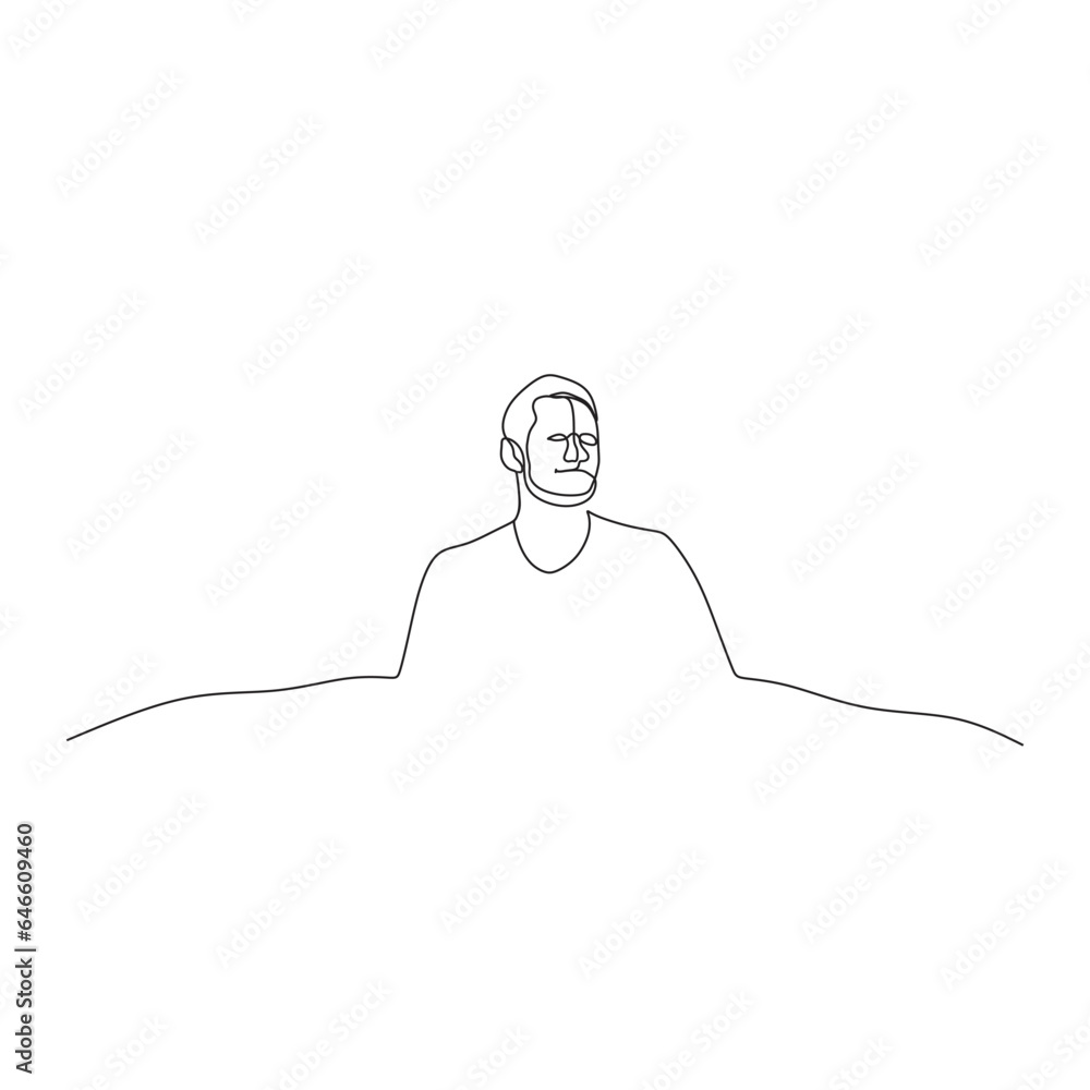 a man drawn using a one-line vector a man drawn using a one-line vector