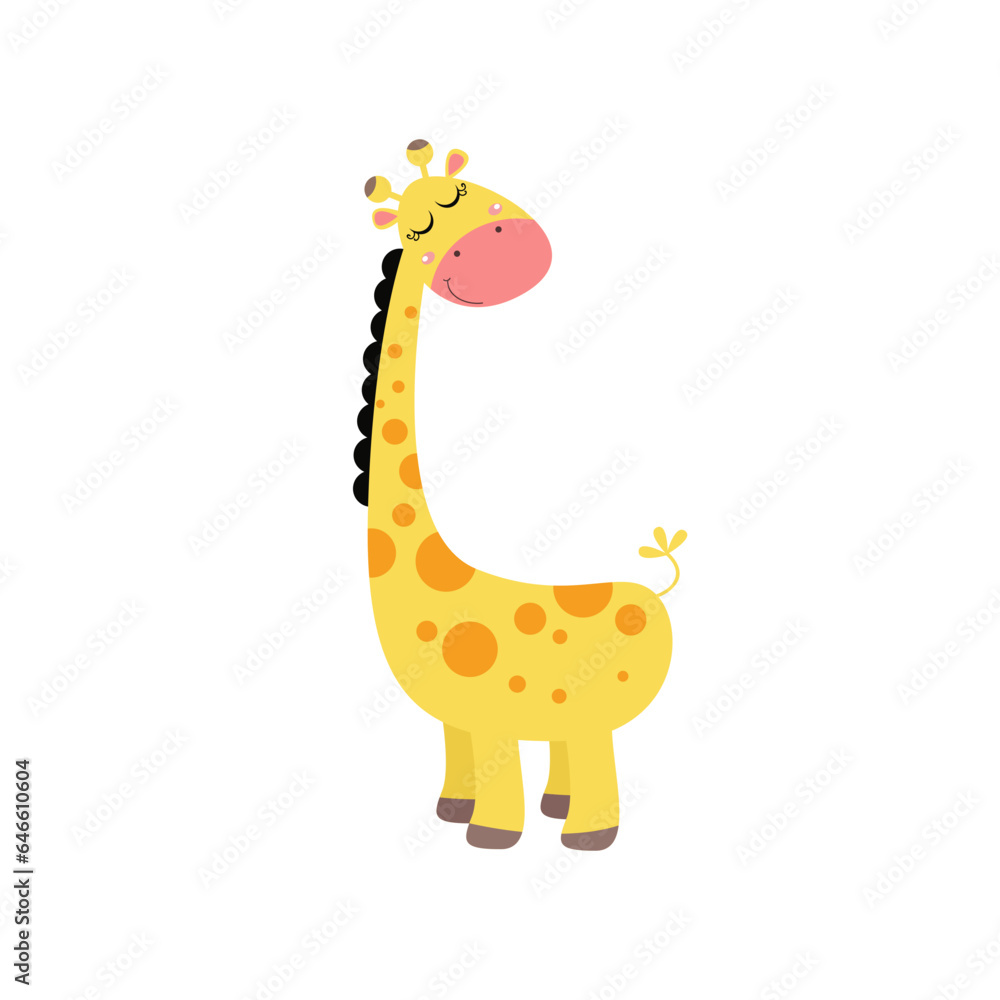 vector cute giraffe in standing pose vector icon illustration animal vector cute giraffe in standing pose vector icon illustration animal
