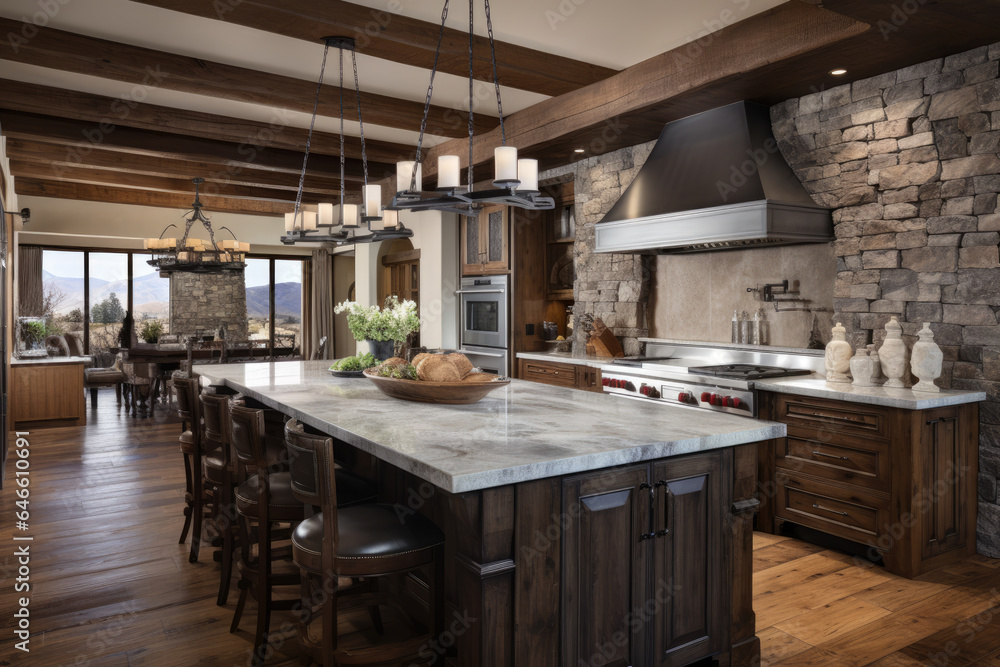 Rustic Elegance: A Southwestern-inspired Kitchen with Modern Flair