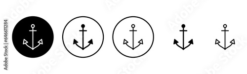 Anchor icon set illustration. Anchor sign and symbol. Anchor marine icon.