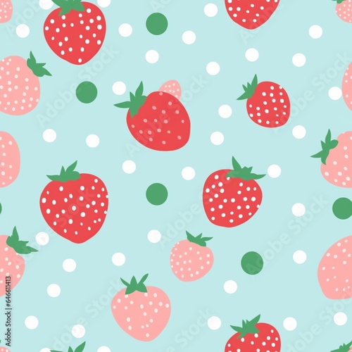 Very cute and colorrful strawberry background  photo