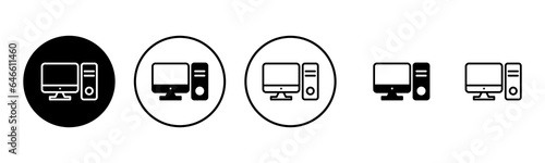 Free Download Computer icon set illustration. computer monitor sign and symbol - GFXLoad