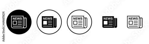 Newspaper icon set illustration. news paper sign and symbolign