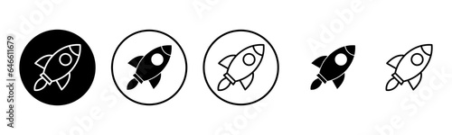 Rocket icon set illustration. Startup sign and symbol. rocket launcher icon