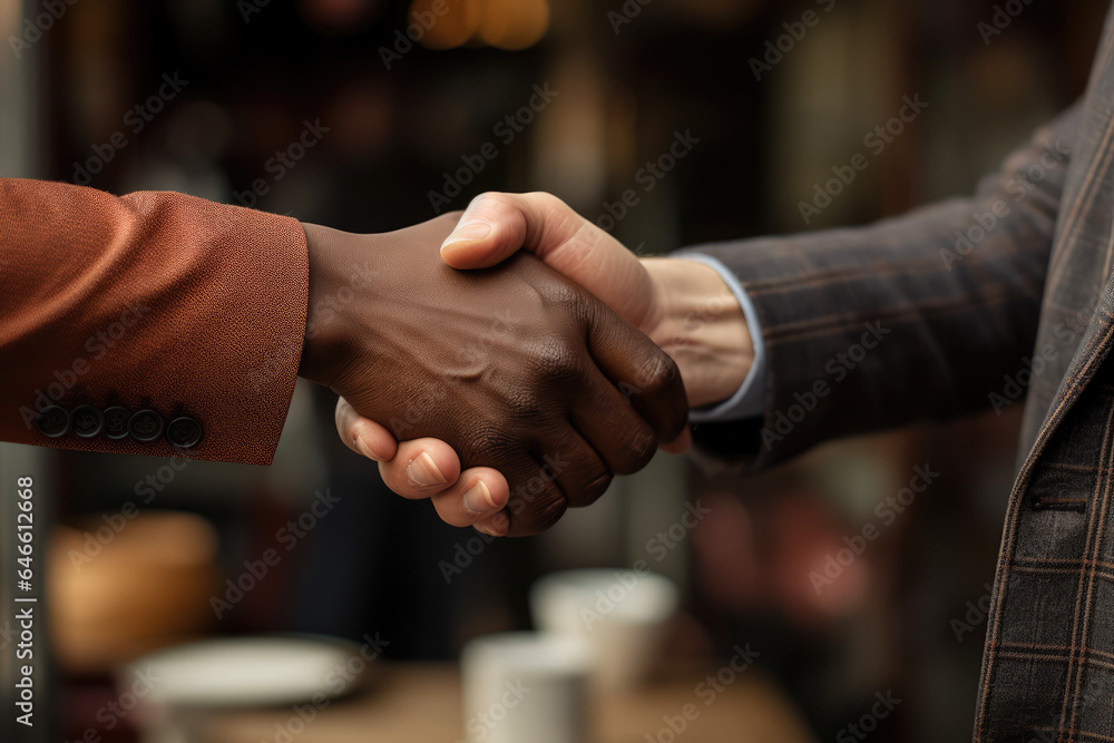 A close-up of a person's hand networking with other expatriates for support and advice. Generative Ai. A close-up of a person's hand networking with other expatriates for support and advice. Generative Ai.