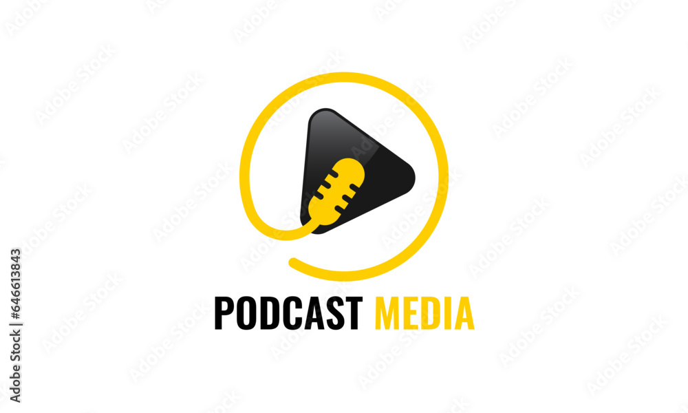 Podcast media modern logo vector design Podcast media modern logo vector design