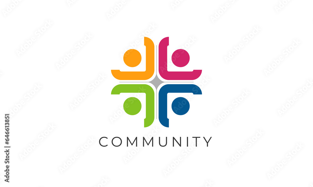 People community diversity with cross formation logo vector design People community diversity with cross formation logo vector design