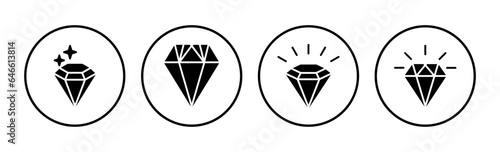 Diamond icon vector. gem icon. crystal stone