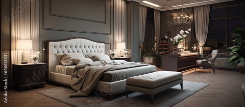 Stylish and cozy interior for bedrooms in homes and hotels.