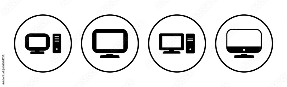Computer icon vector. computer monitor icon. Computer icon vector. computer monitor icon.