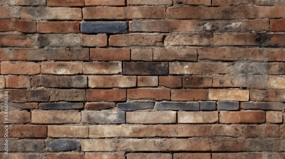 Red brick wall seamless background, texture pattern for continuous replicate