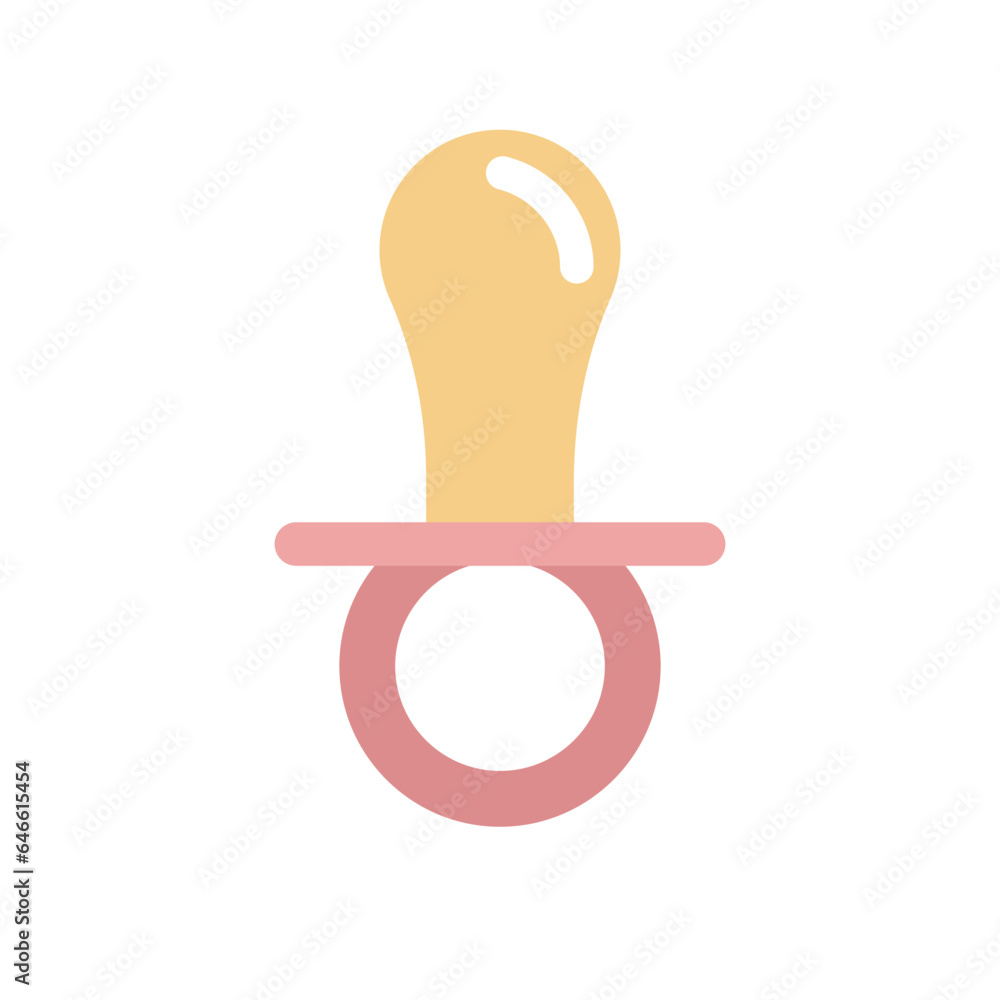 Vector flat baby pacifier isolated on white background Vector flat baby pacifier isolated on white background