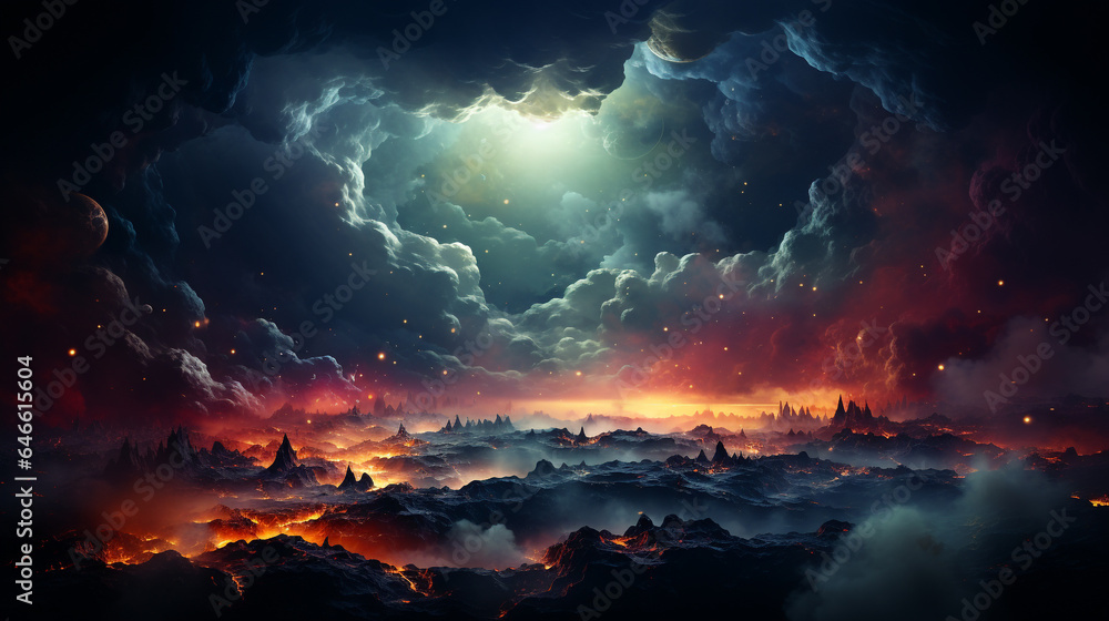 Naklejka premium Space view background