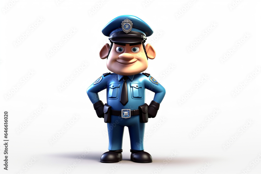 a cute and cool 3d policeman