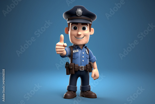 a cute and cool 3d policeman