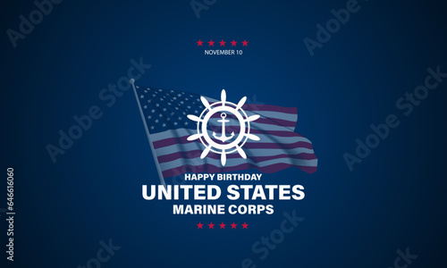 US Marine Corps Birthday November 10 Background Vector Illustration