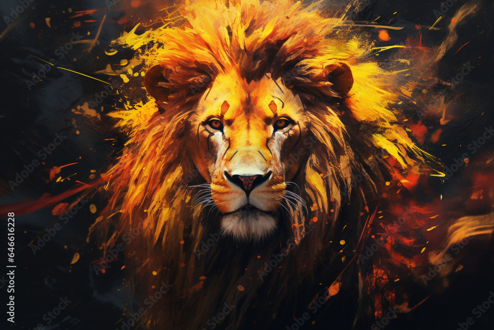 ABSTRACT LION,YELLOW SEPTEMBER